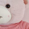 Gấu teddy lông mịn áo len hồng I love you