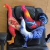 Gấu bông con gà trống, gà tre bằng vải in 3D ruột bông gòn một chân, gà tập lực, gà bông đồ chơi cho bé